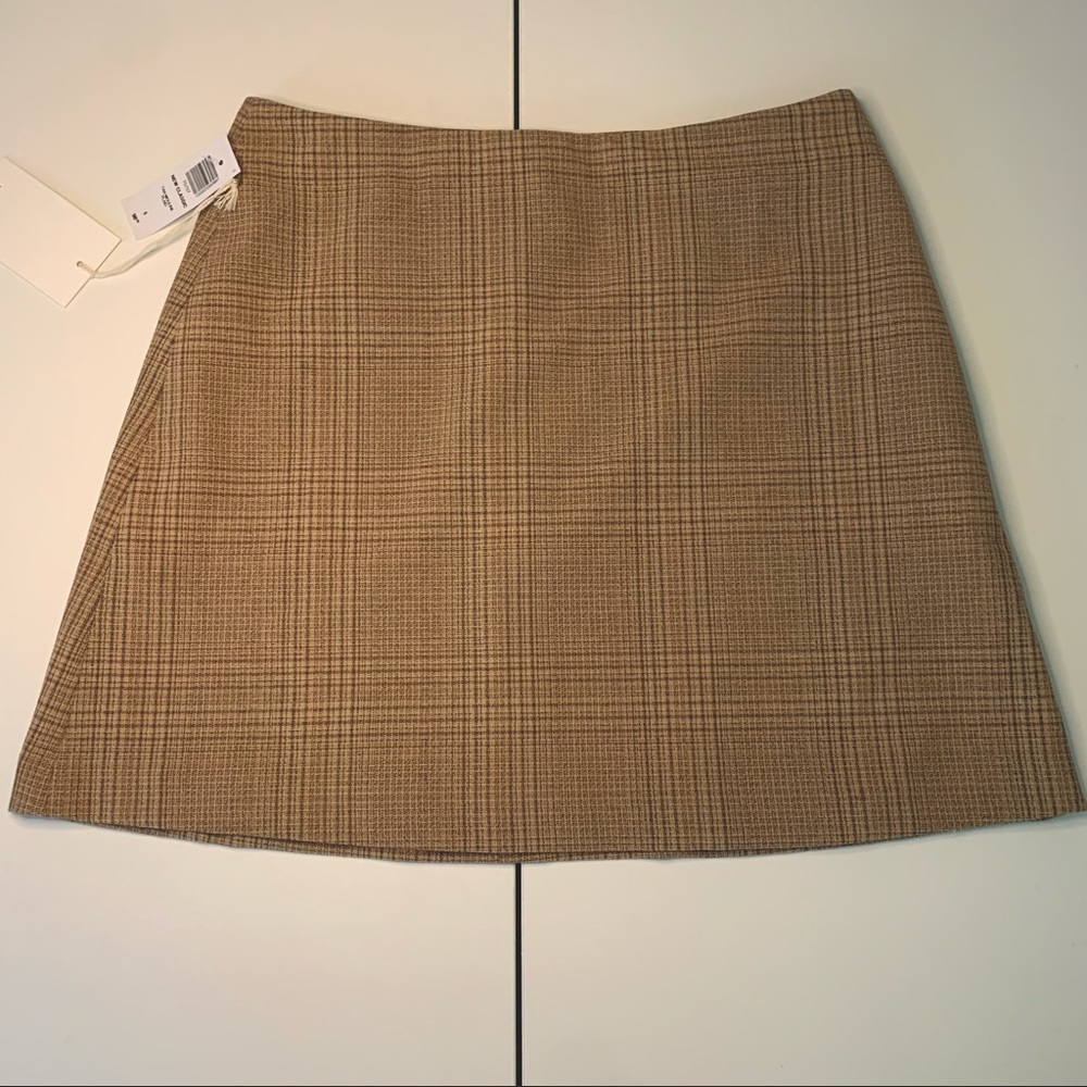 Aritzia Tan Plaid Skirt